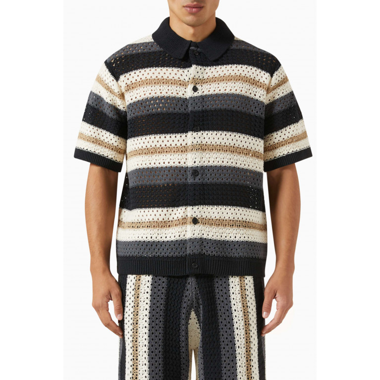 Kith - Thompson Crochet Buttondown in Cotton Black