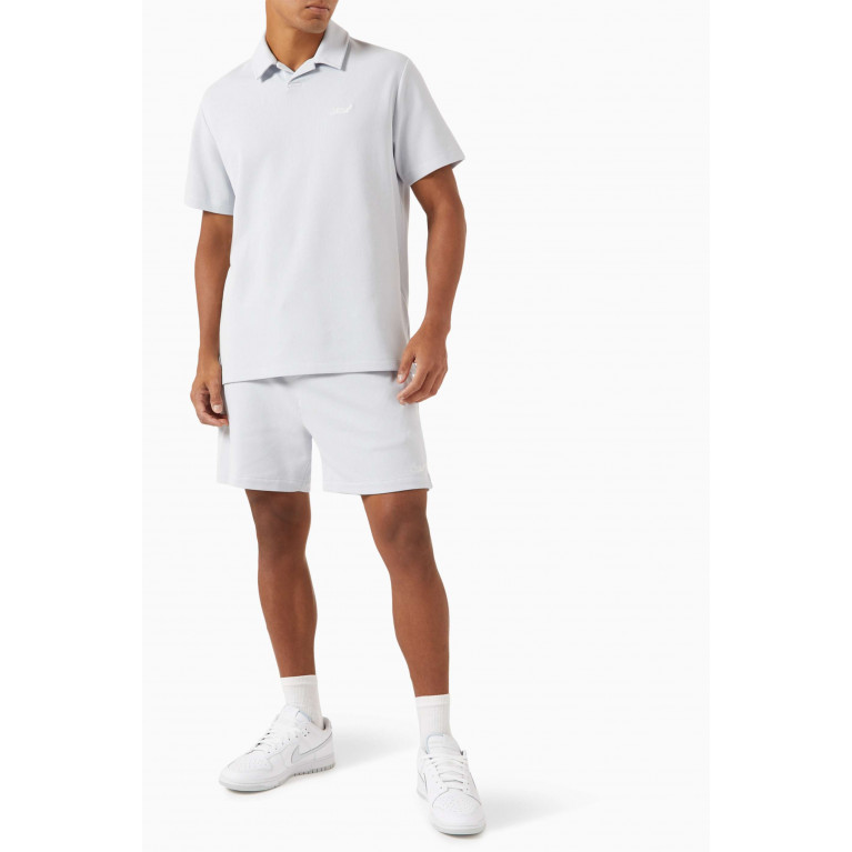 Kith - Drew Polo in Cotton Waffle Stretch Blue