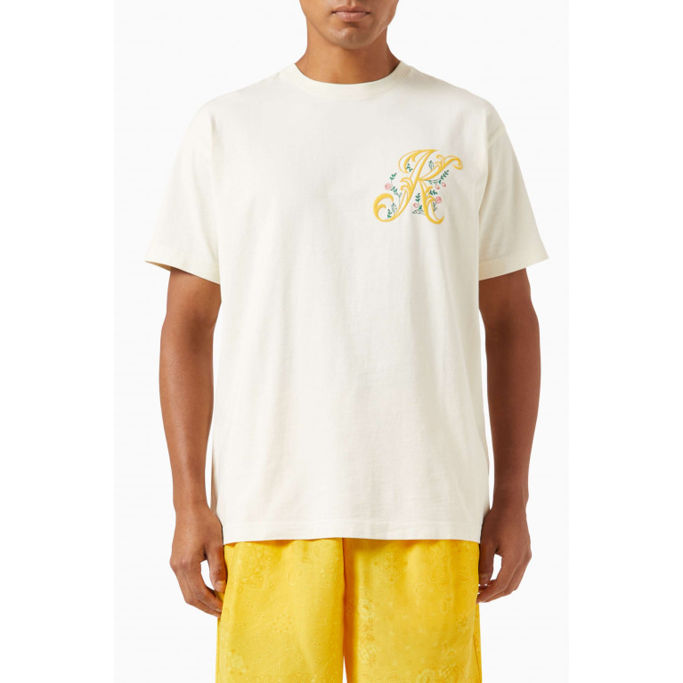 Kith - Floral Logo T-shirt in Cotton Neutral