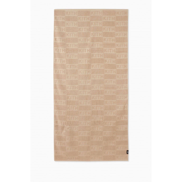 Kith - Logo Embossed Summer Beach Towel in Cotton Neutral