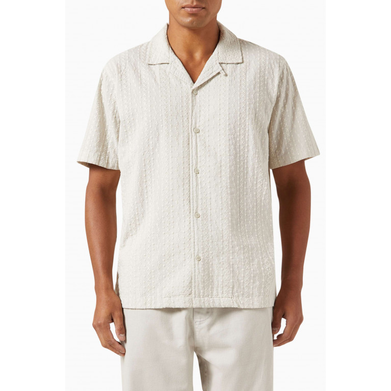 Kith - Thompson Camp Collar Shirt in Embroidered-voile Neutral