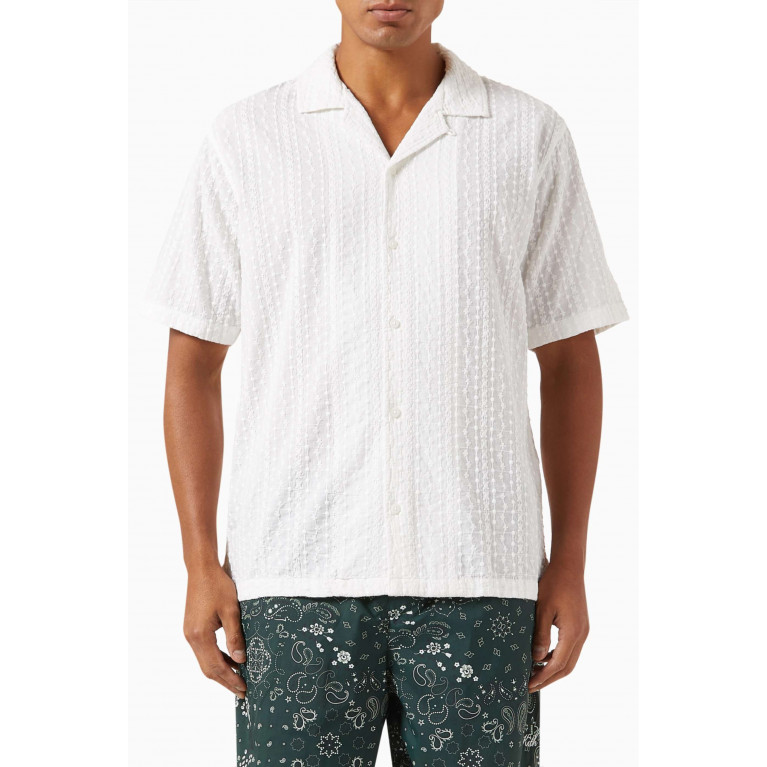 Kith - Thompson Camp Collar Shirt in Embroidered-voile White