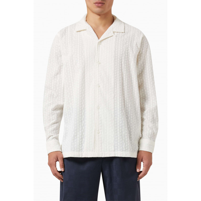 Kith - Thompson Embroidered Camp Collar Shirt in Cotton Voile