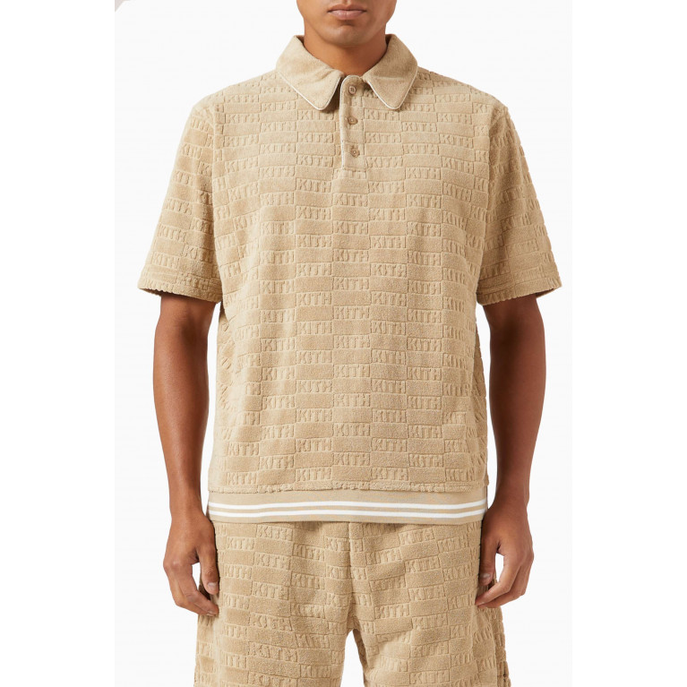Kith - Graham Polo in Cotton-blend Terry Neutral