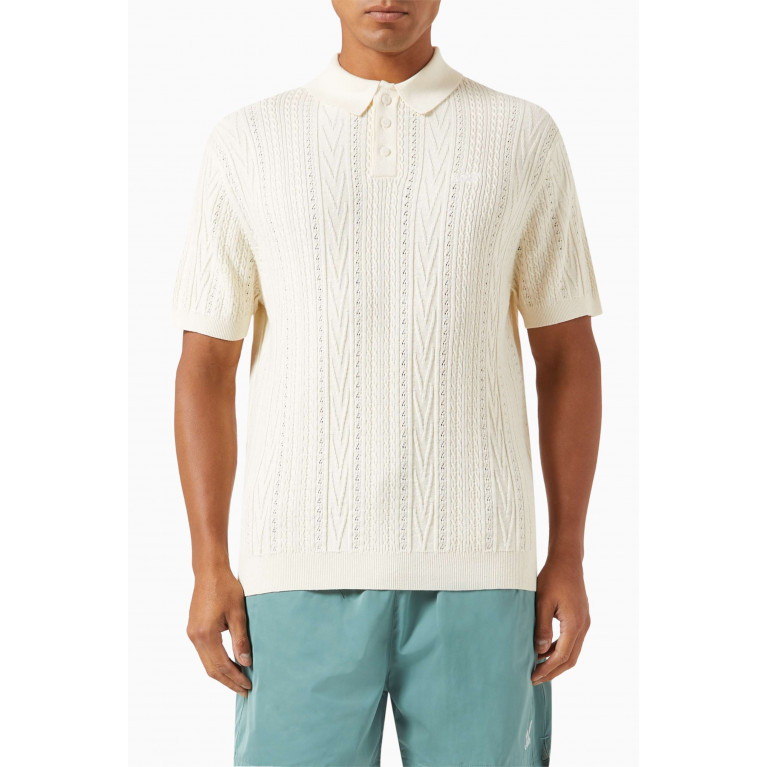 Kith - Tilden Short Sleeved Polo in Cotton Blend Neutral