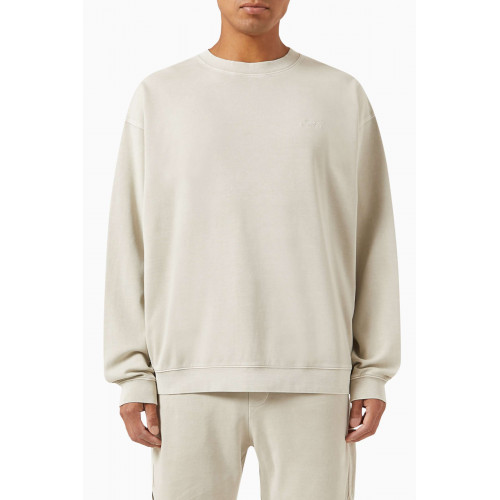 Kith - Crystal Washed Crewneck Sweatshirts in Cotton Stretch Neutral
