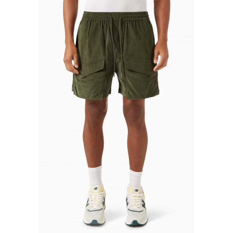 Kith - Summer Boreum Cargo Shorts in Micro Cord Green