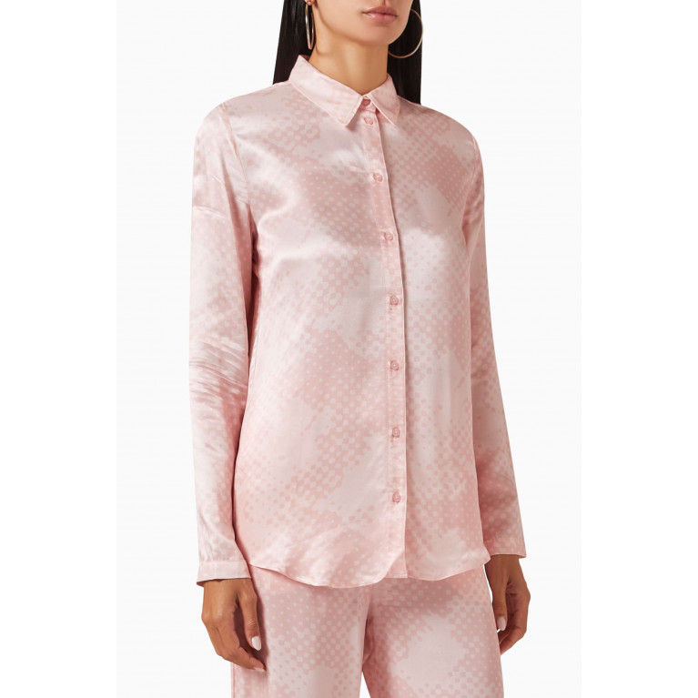 Armani Exchange - Study Hall Print Shirt in Satin Pink