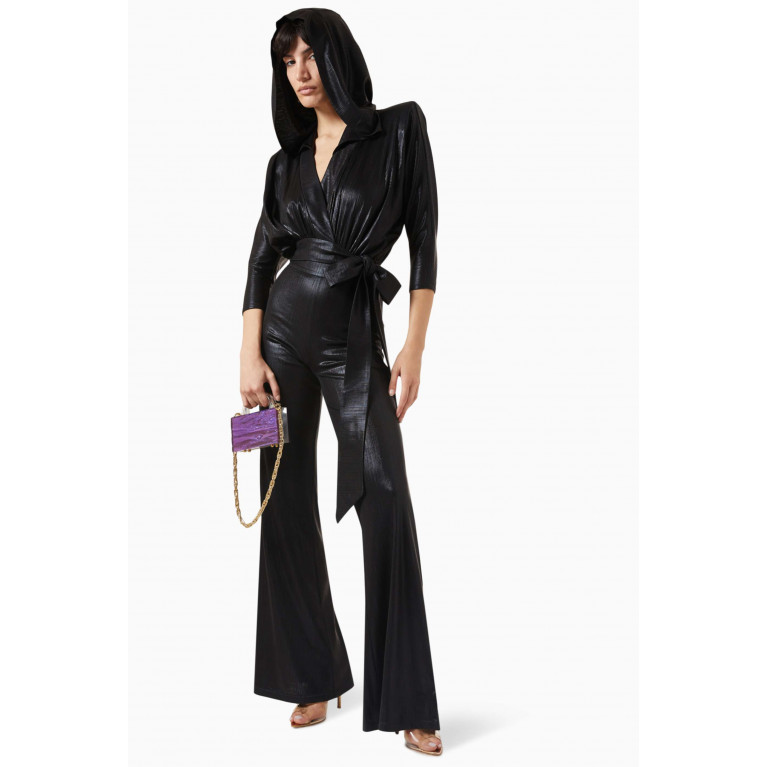 Zhivago - Ask Me Hooded Jumpsuit in Stretch Metallic-jersey
