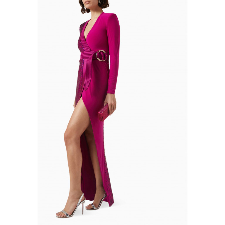 Zhivago - Take Off Sequinned Wrap Gown Pink