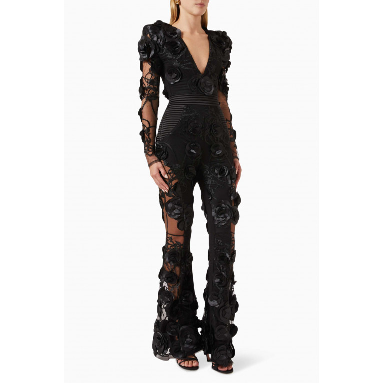 Zhivago - I Found Love Floral Jumpsuit in Lace & Satin