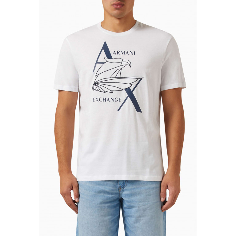Armani Exchange - Graphic Logo T-shirt in Cotton Jersey White