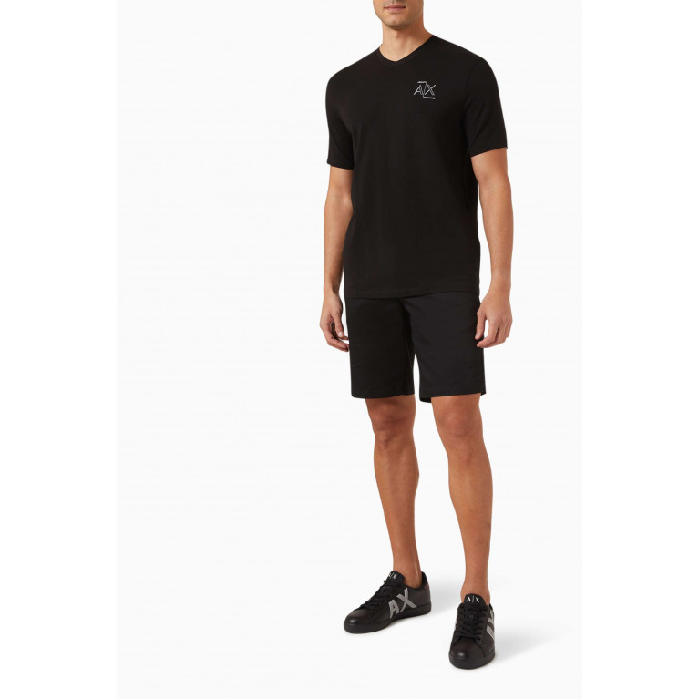 Armani Exchange - V-neck T-shirt in Cotton-jersey Black