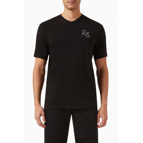 Armani Exchange - V-neck T-shirt in Cotton-jersey Black