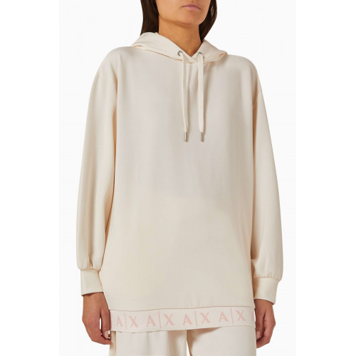 Armani Exchange - Study Hall Logo Hoodie in Jersey White
