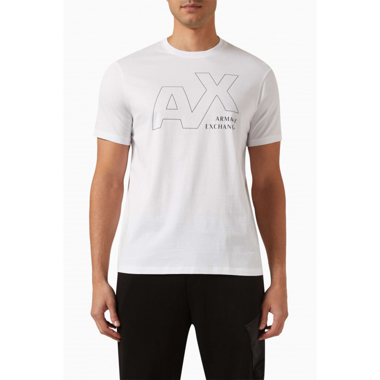 Armani Exchange - AX Logo T-shirt in Cotton-jersey White