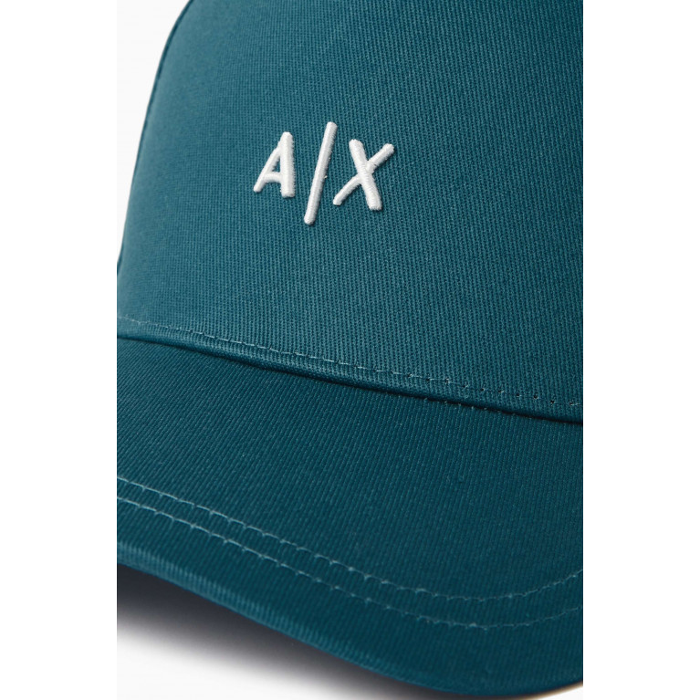 Armani Exchange - AX Logo-embroidered Baseball Cap in Cotton Blue