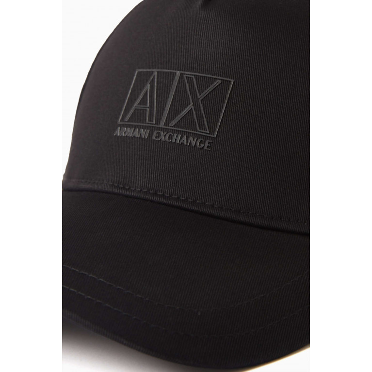 Armani Exchange - AX Logo Baseball Cap in Cotton Black