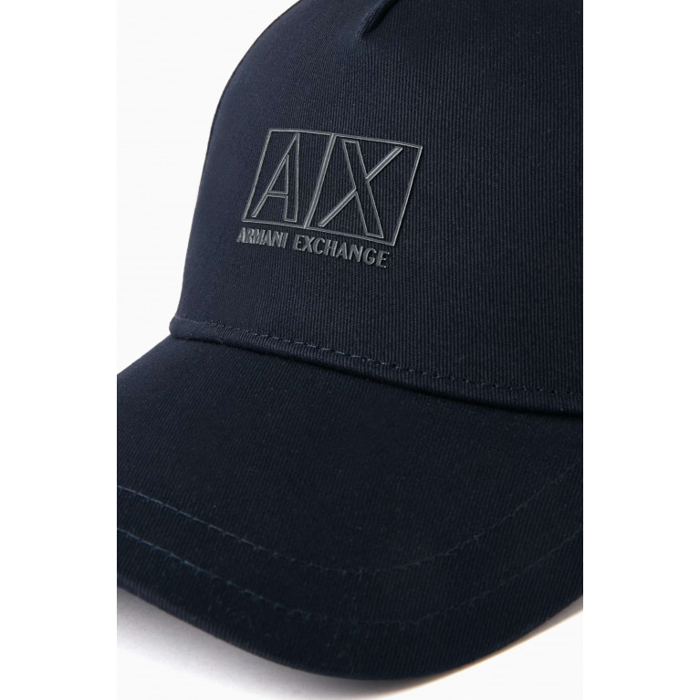 Armani Exchange - AX Logo Baseball Cap in Cotton Blue