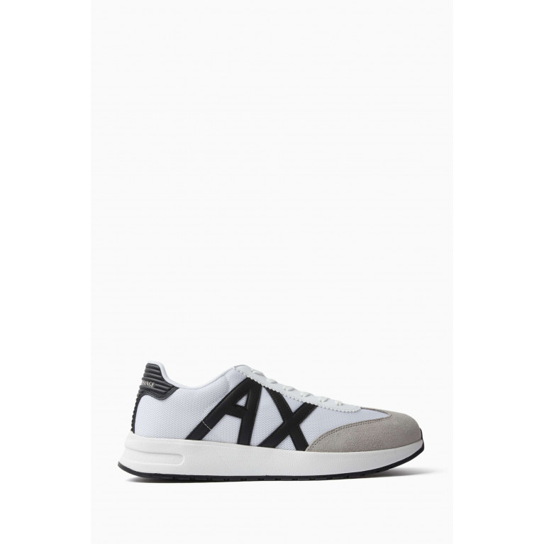 Armani Exchange - Dusseldorf AX Logo Low-top Sneakers in Mesh White