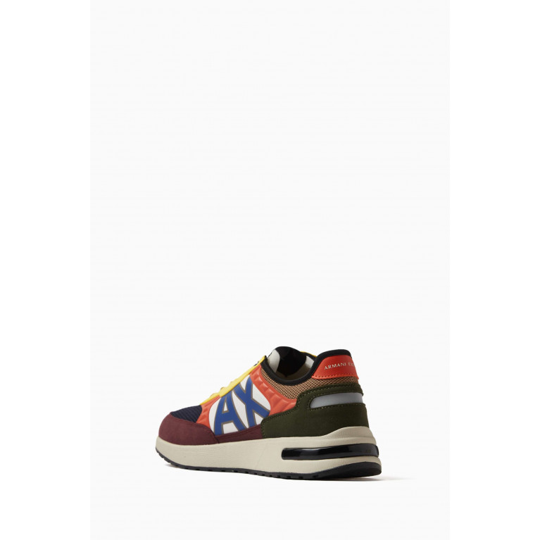 Armani Exchange - Dusseldorf Logo Sneakers in Mixed Materials Multicolour