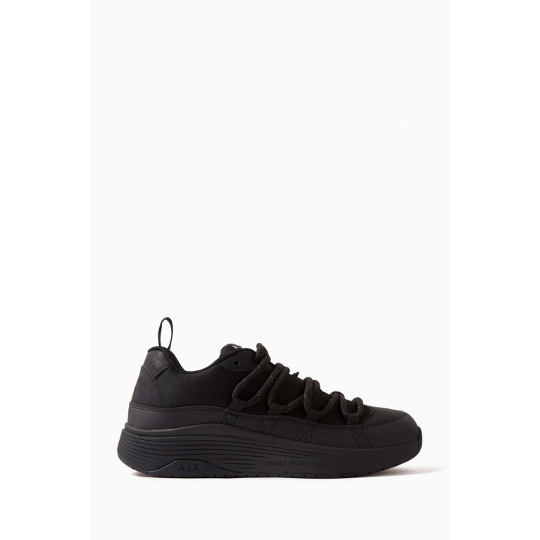 Armani Exchange - Comfy AX Logo Sneakers in Faux Leather