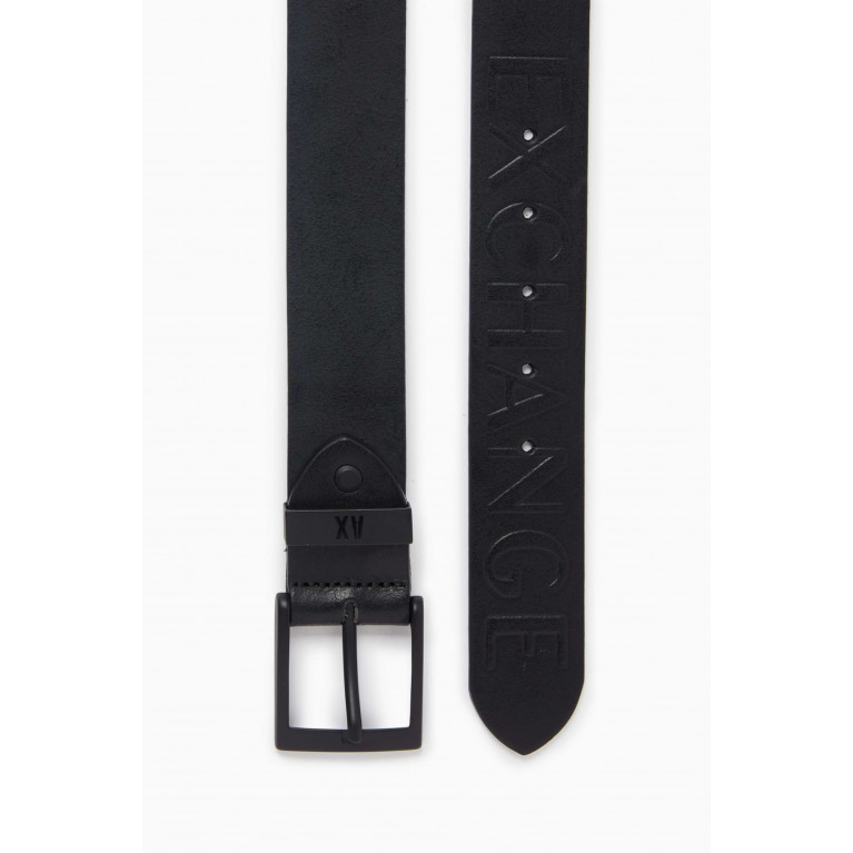 Armani Exchange - Logo-embossed Belt in Bovine Leather