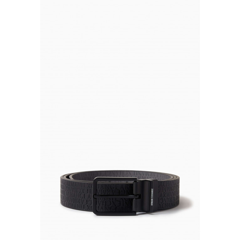 Armani Exchange - Reversible Logo-debossed Buckle Belt in Reclaimed Leather