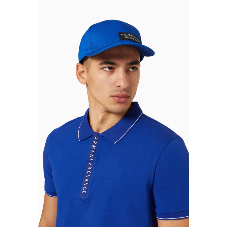 Armani Exchange - Logo Baseball Cap in Cotton Blue