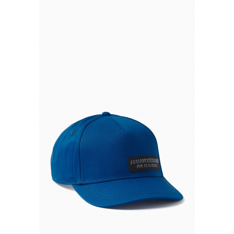 Armani Exchange - Logo Baseball Cap in Cotton Blue