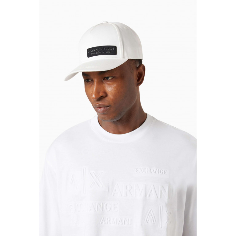 Armani Exchange - Logo Baseball Cap in Cotton White