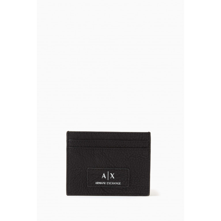 Armani Exchange - Logo Credit Card Holder in Grained Leather