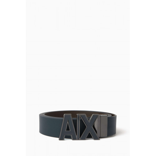 Armani Exchange - Reversible Logo Belt in Bovine Leather