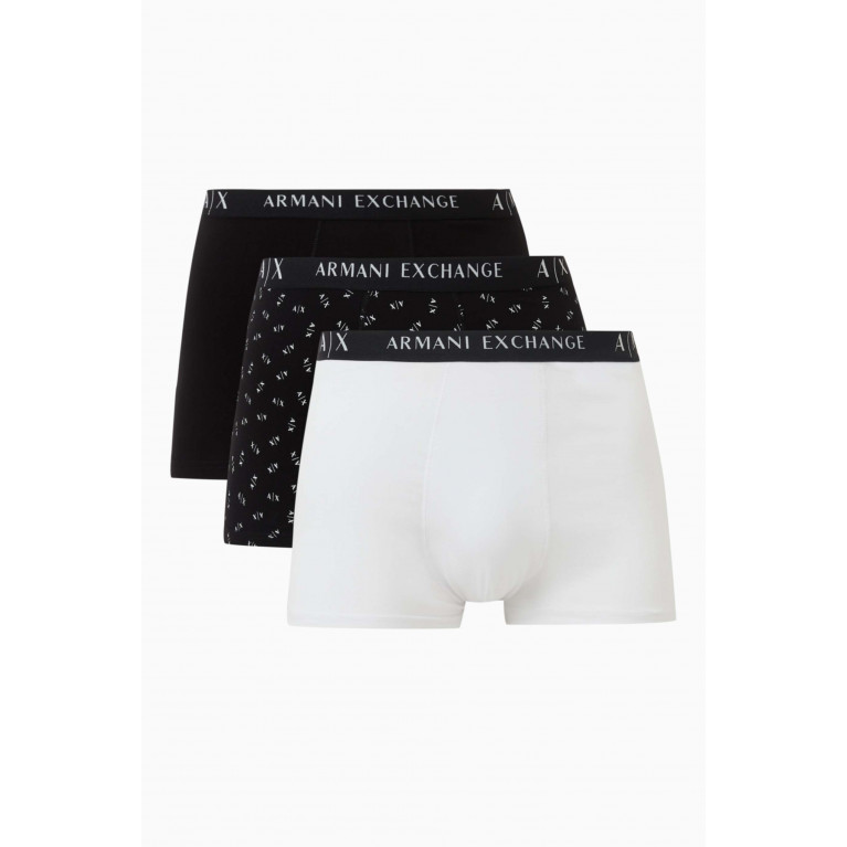 Armani Exchange - Logo Boxers in Stretch Cotton Jersey, Set of 3