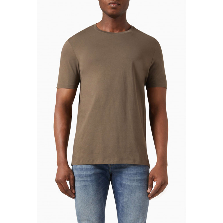 Armani Exchange - T-shirt in Cotton Jersey Brown