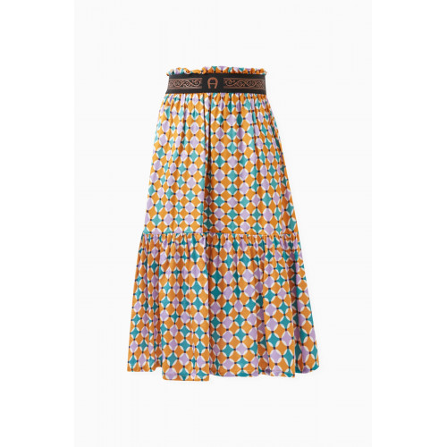 AIGNER - Printed Tiered Skirt in Cotton