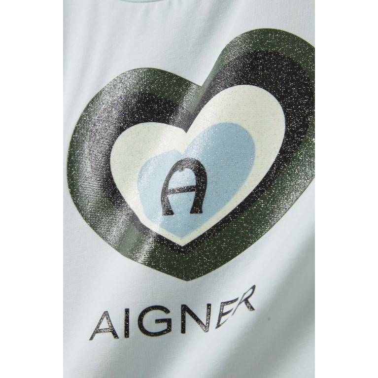 AIGNER - Heart Logo T-shirt in Cotton Blue