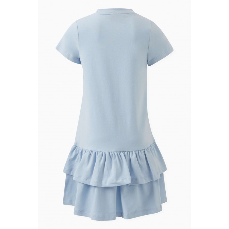 AIGNER - Bird-print Dress in Cotton Blue