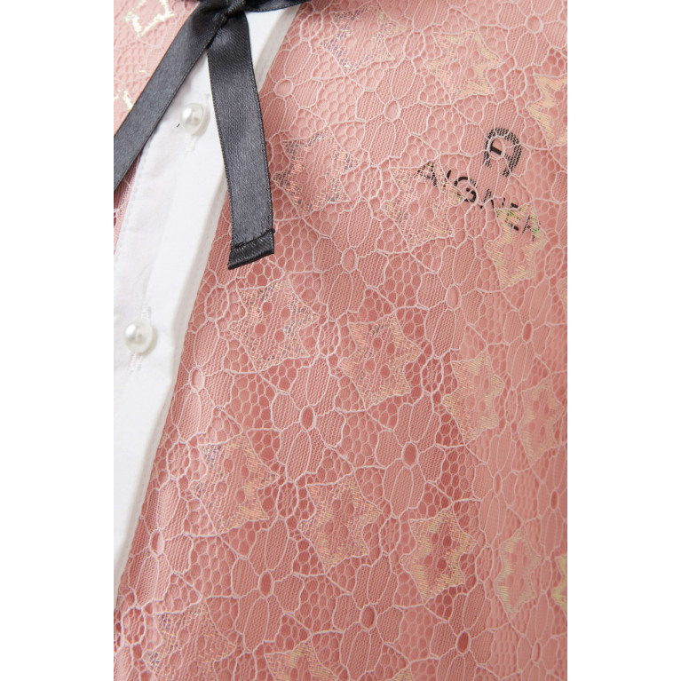 AIGNER - Peterpan Bow Dress in Lace Pink