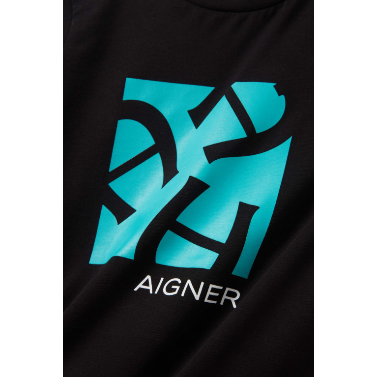 AIGNER - Logo-print T-shirt in Cotton Black