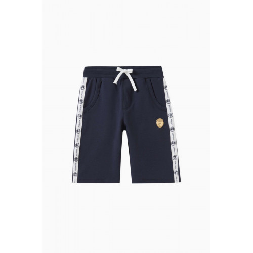 AIGNER - Logo-stripe Shorts in Cotton Blue