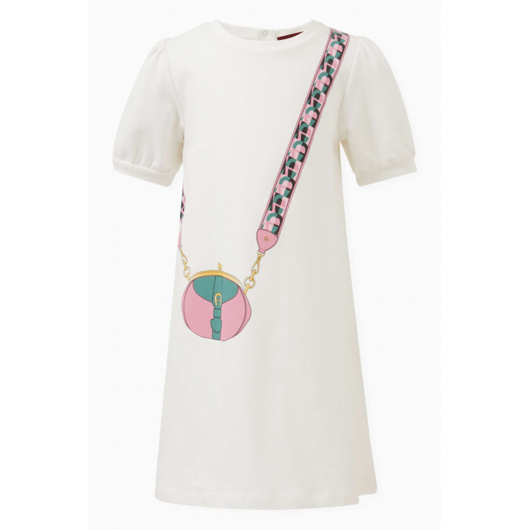 AIGNER - Bag Logo T-shirt Dress in Cotton Neutral