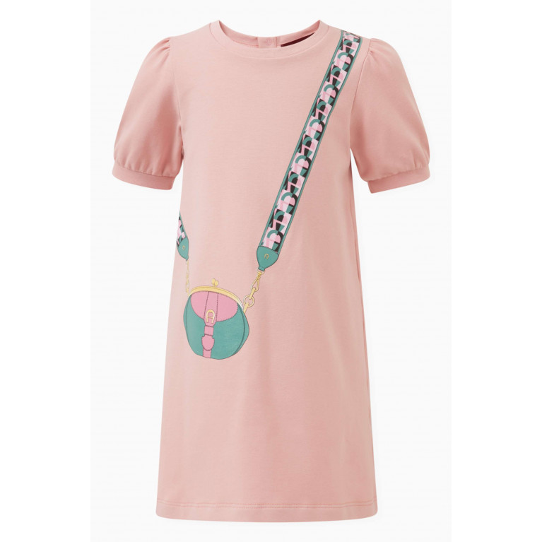 AIGNER - Bag Logo T-shirt Dress in Cotton Pink