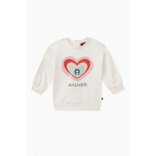 AIGNER - Heart Logo Sweatshirt in Cotton Neutral