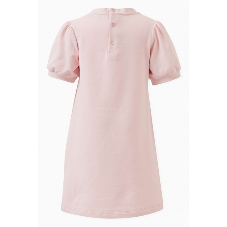 AIGNER - Bag Motif Short Sleeved Dress in Cotton Stretch Pink