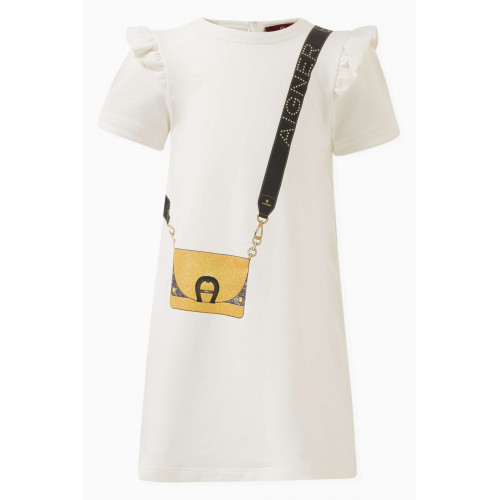 AIGNER - Bag-print Dress in Cotton-jersey Neutral