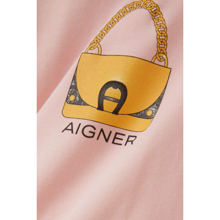 AIGNER - Graphic Logo Print Dress in Cotton Stretch