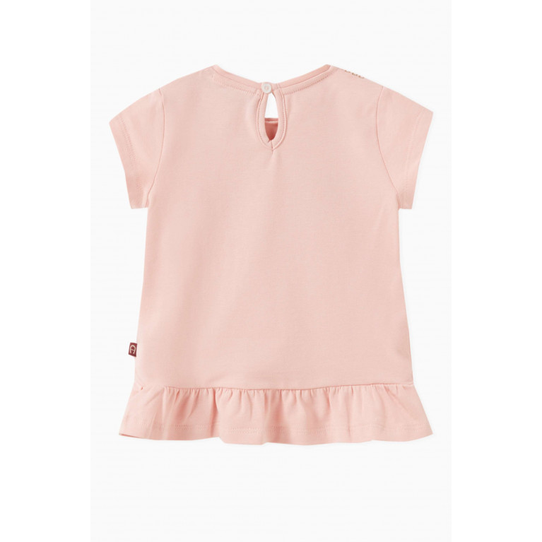 AIGNER - Graphic Logo Print T-shirt in Cotton Pink