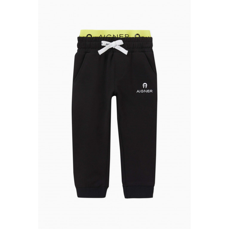 AIGNER - Logo Sweatpants in Cotton Black