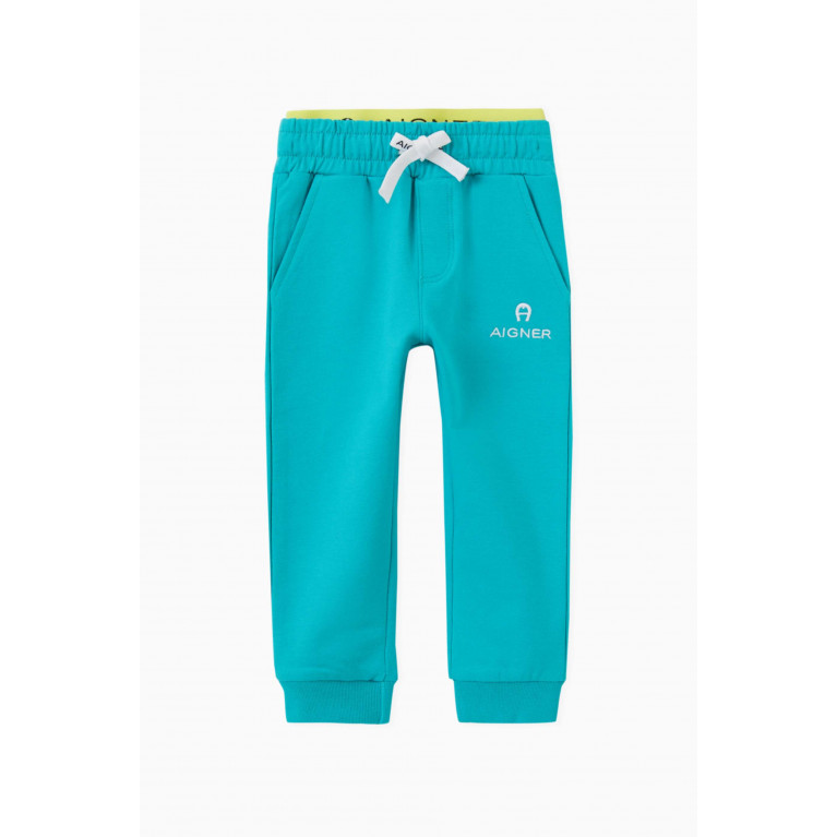 AIGNER - Logo Sweatpants in Cotton Blue
